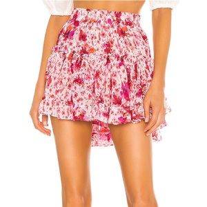 revolve pink floral skirt